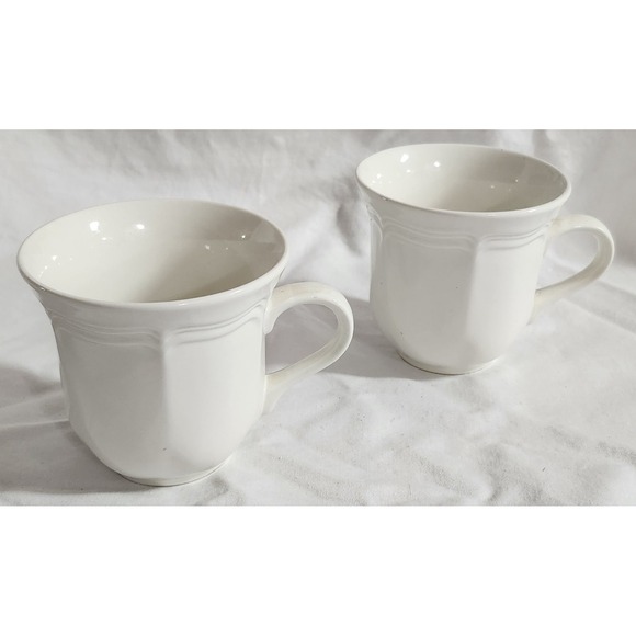 Mikasa Other - Pair Of Mikasa French Countryside Mugs Cups Stoneware White